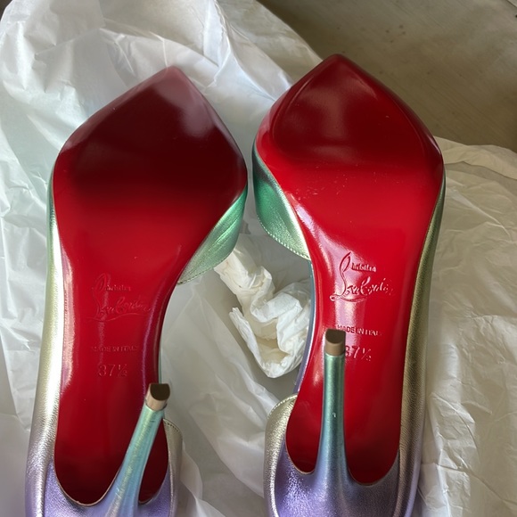 christian louboutin iriza 100mm licorne iridescent stiletto sz 37.5 - Picture 9 of 12